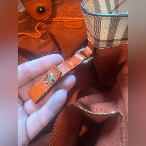 BURBERRY Multicolor PVC Leather Shoulder Bag Orange Tan - Picture 12 of 17